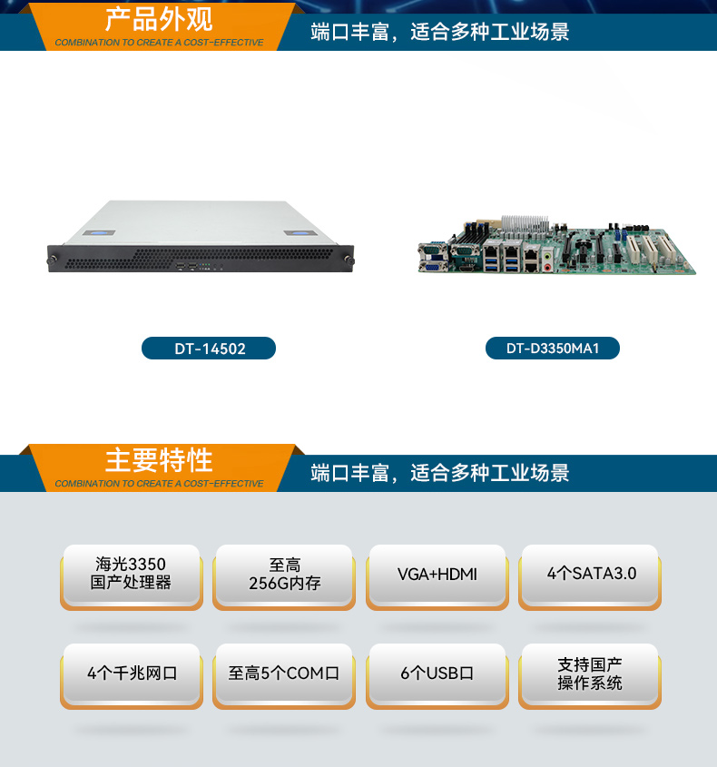 乐鱼国产1U工控机,海光3350工业电脑,DT-14502-D3350MA1.jpg